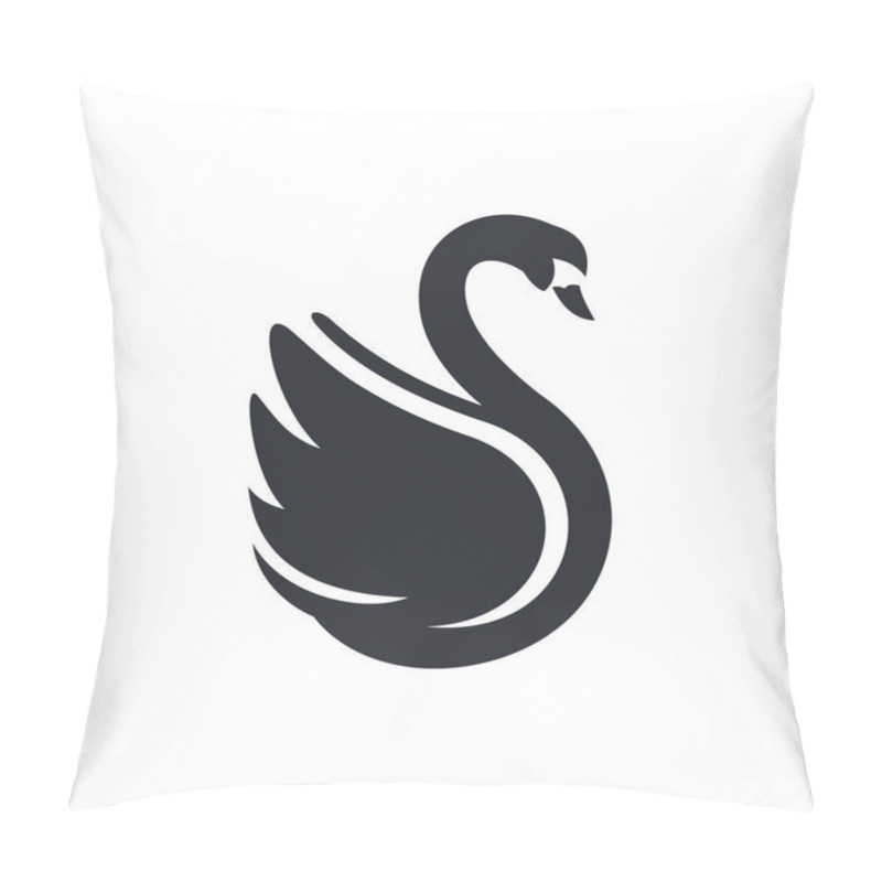 Personality  Silhouette Swan Flapping Wings Logo Pillow Covers