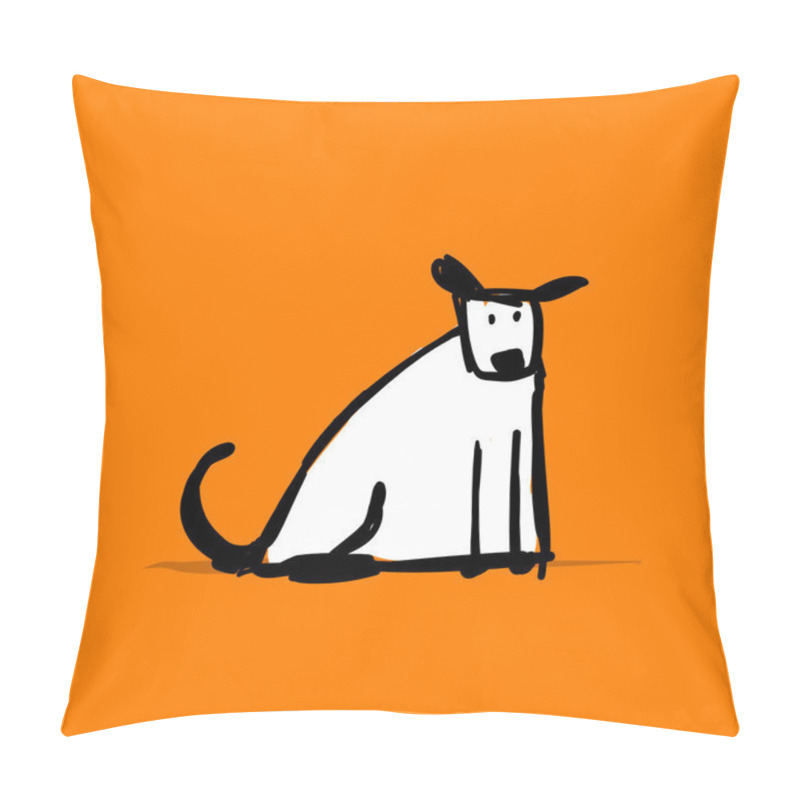 Personality  Funny Dog, Sketch For Your Design Pillow Covers