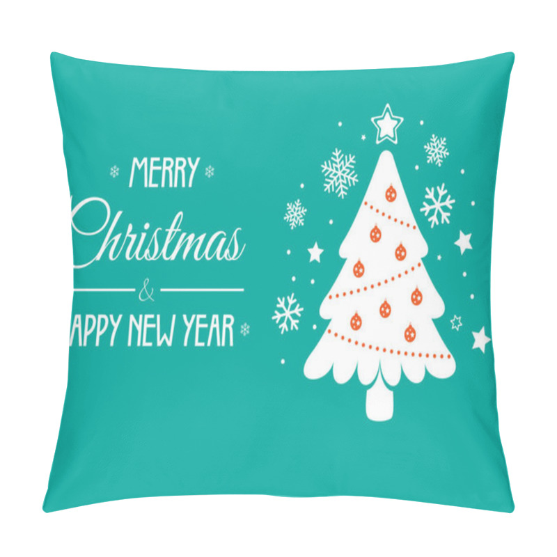 Personality  Christmas Background With Christmas Tree, Vector Illustration. Pillow Covers