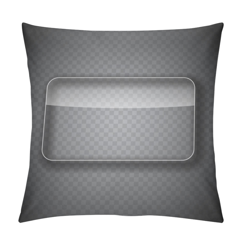 Personality  Glass Frame, Rectangular Button On Checkered  Abstract Transpare Pillow Covers