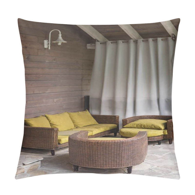 Personality  Chairs On Terrace In Country House Pillow Covers