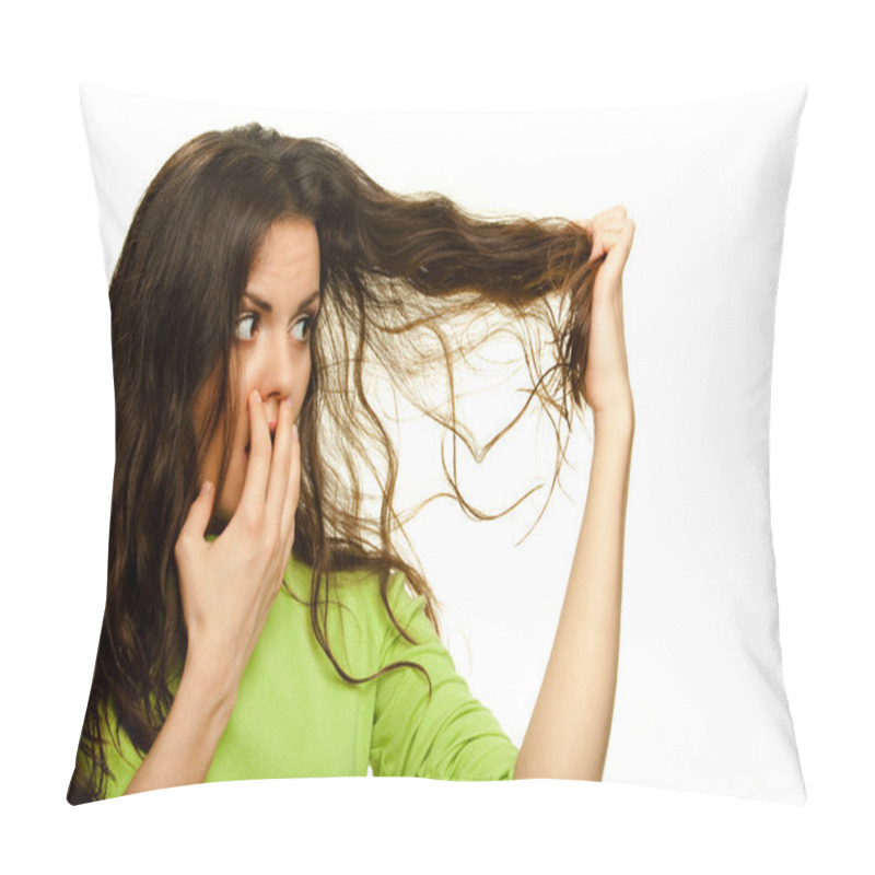 Personality  Woman With Problematic Hair Pillow Covers