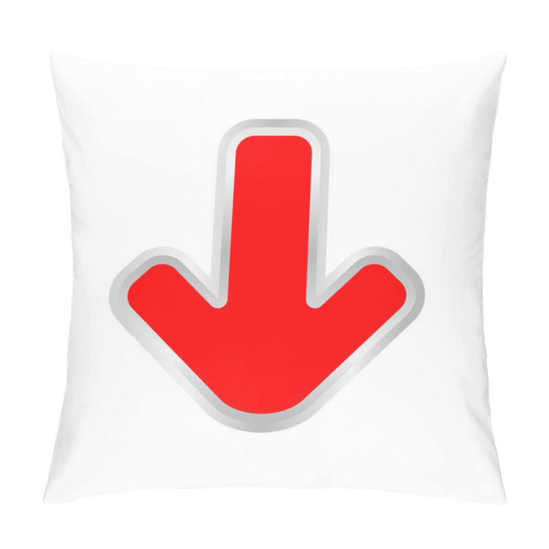 Personality  Red Arrow Pointing Down Isolated On White Background, Clip Art Red Arrow Icon Pointing To Down, Arrow Symbol Indicates Red Direction Pointing To Down, Illustrations 3d Arrow Buttons Down Point Pillow Covers