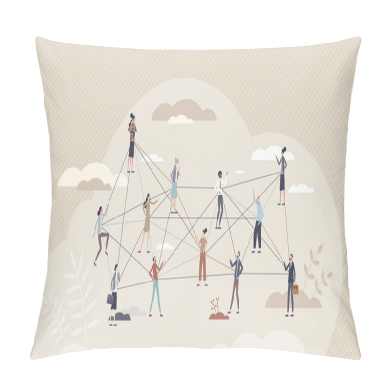 Personality  Open Communication And Employees Thoughts Sharing Tiny Person Concept Pillow Covers