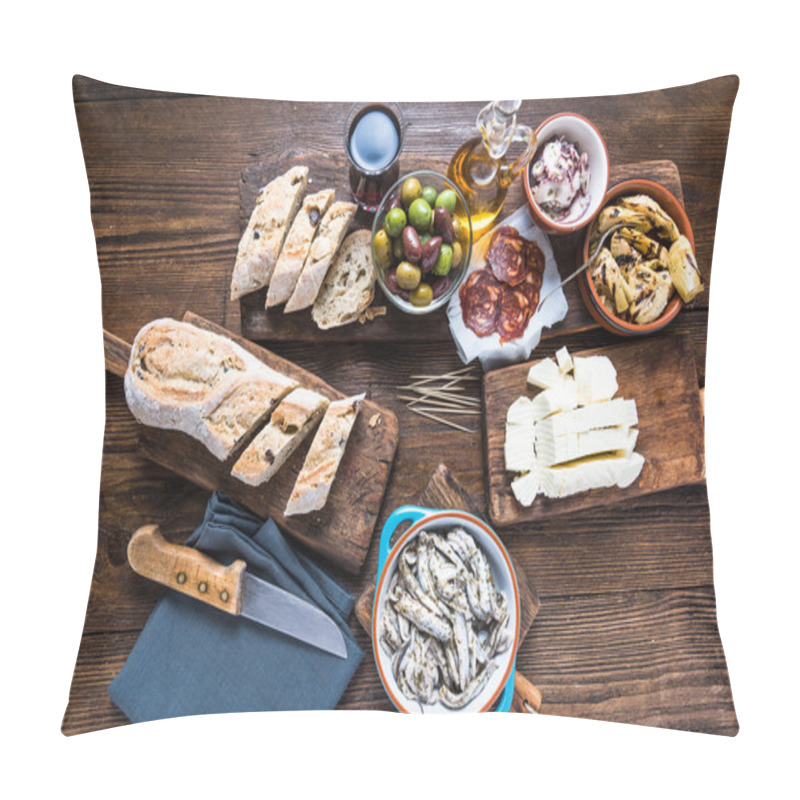 Personality  Spanish Tapas, Bar Or Street Food Pillow Covers