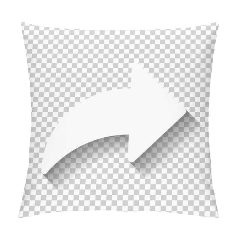 Personality  Share Icon With Arrow. White Icon With Shadow On Transparent Background Pillow Covers