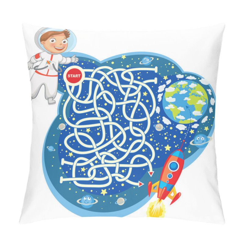 Personality  Maze Game With Solution. Funny Cartoon Character Pillow Covers