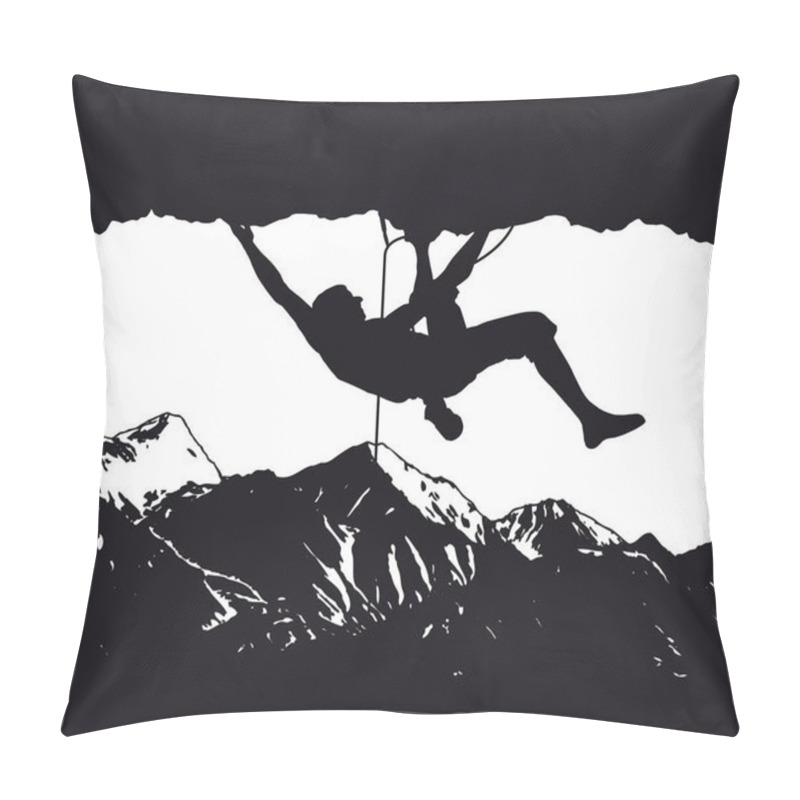 Personality  Mountain Climber On The Rock Pillow Covers