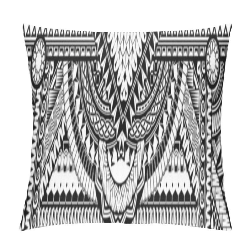 Personality  Polynesian Tattoo Pattern Maori, Samoa Ornament Border, Ethic Tribal Template Vector. Pillow Covers