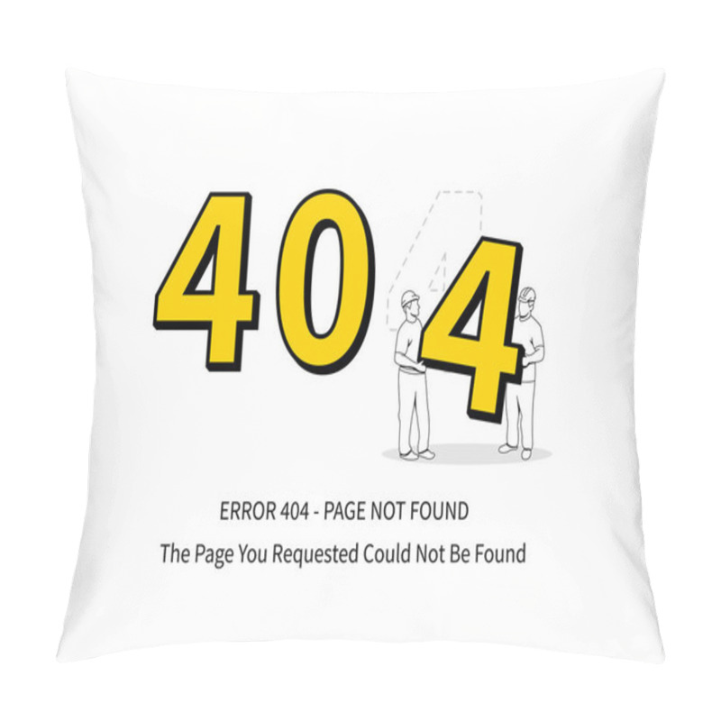 Personality  Error 404 Page With Workers Vector Illustration Pillow Covers