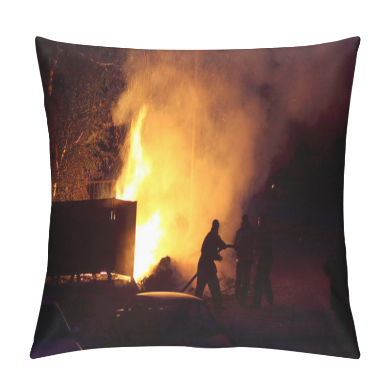 Personality  Fire Of Garbage And Trees Near A Rural Park Pillow Covers