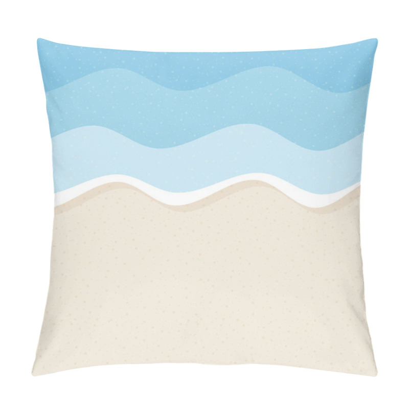 Personality  Water Wave And Sandy Beach Background Vector Illustration Pillow Covers