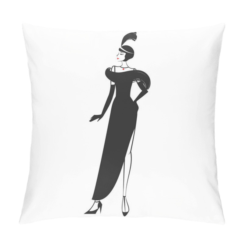 Personality  Woman In A Dress Of The 20's Pillow Covers