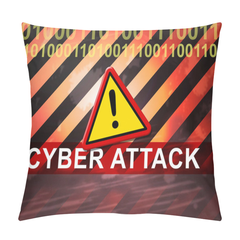 Personality  Cyberattack Malicious Cyber Hack Attack 2d Illustration Shows Internet Spyware Hacker Warning Against Virtual Virus Pillow Covers