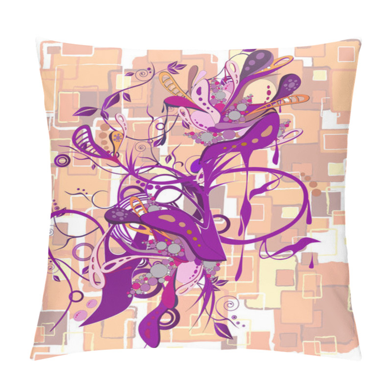 Personality  Abstract Violet Pattern With Flowers Pillow Covers