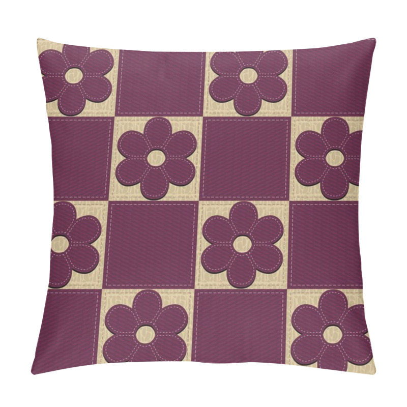 Personality  Patchwork Background With Scrapbook Flowers Pillow Covers