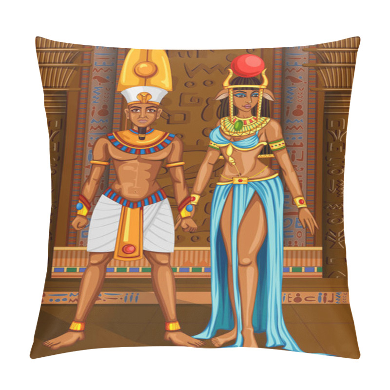 Personality  Egyptian Civiliziation King Pharaoh God On Egypt Palace Backdrop Pillow Covers