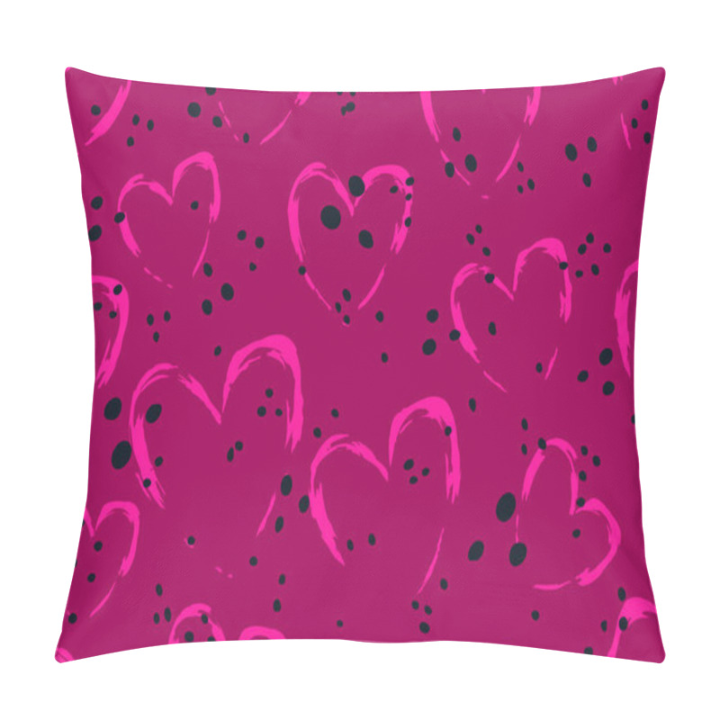 Personality  Bright Pink Heart Shapes Fill The Background, Evoking A Fun And Joyful Atmosphere. Pillow Covers