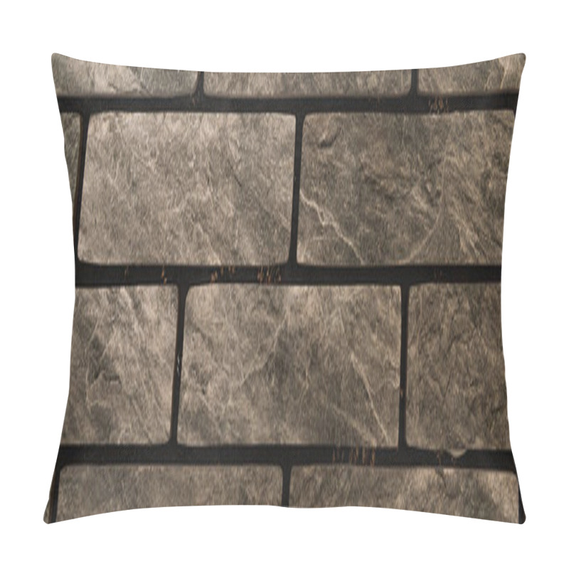 Personality  Grey Brick Wall, Textured Background, Top View, Banner Pillow Covers