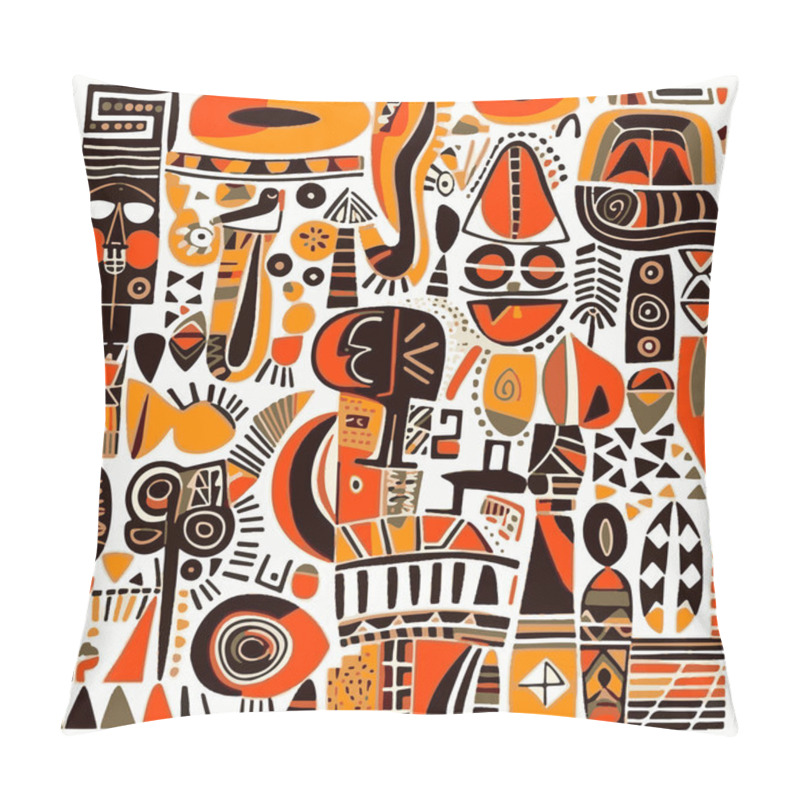 Personality  Abstract Pattern In Native African Style. Vector Illustration. Traditional African Abstract Painting. Pillow Covers