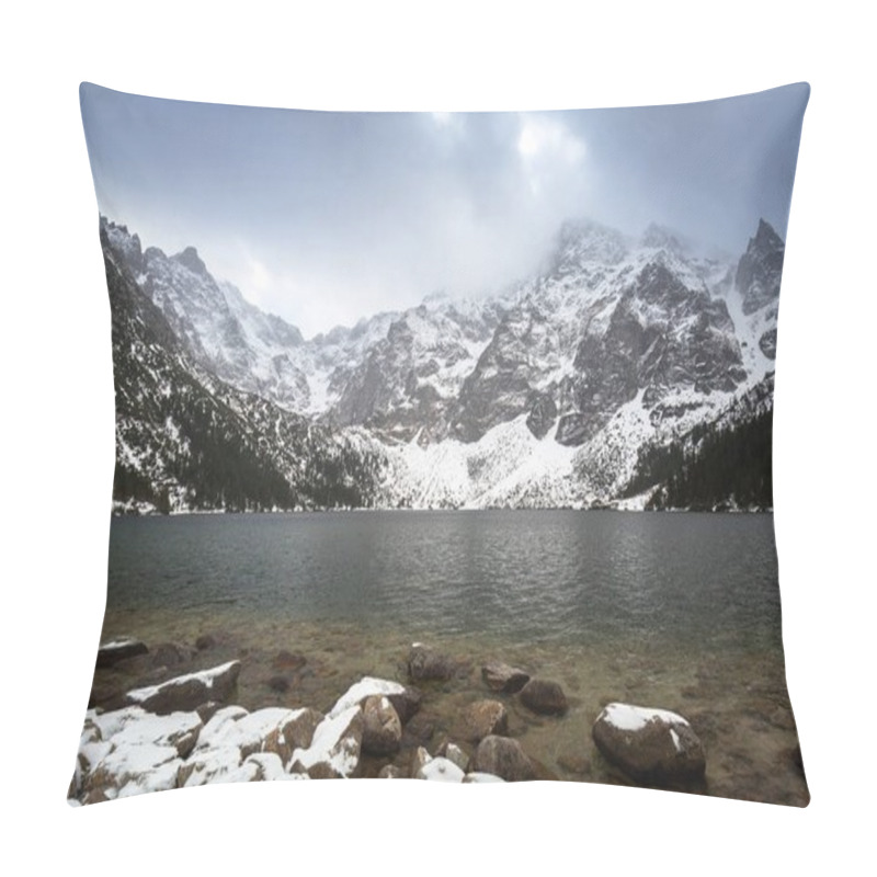 Personality  Beautiful Winter At Eye Of The Sea Lake In In Tatra Mountains, Poland Pillow Covers