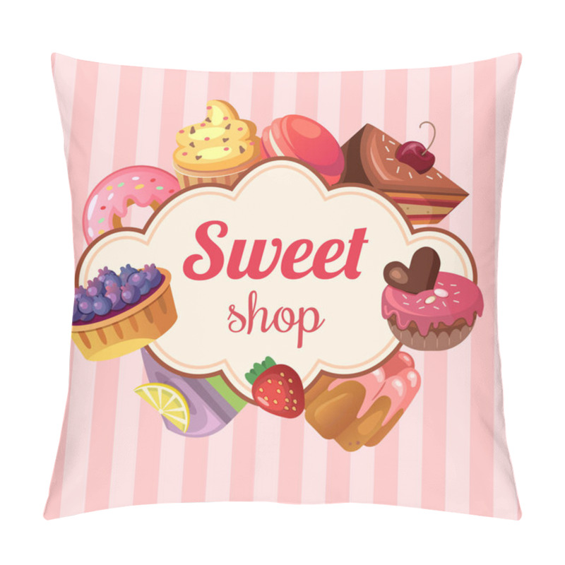 Personality  Sweet Shop Background Pillow Covers