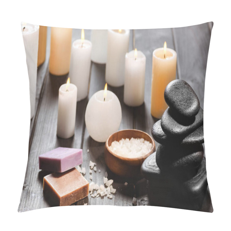 Personality  Spa Stones And Candles  Pillow Covers