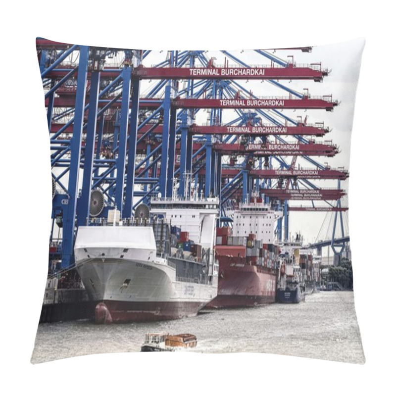 Personality  Container Terminal In The Port Of Hamburg Pillow Covers