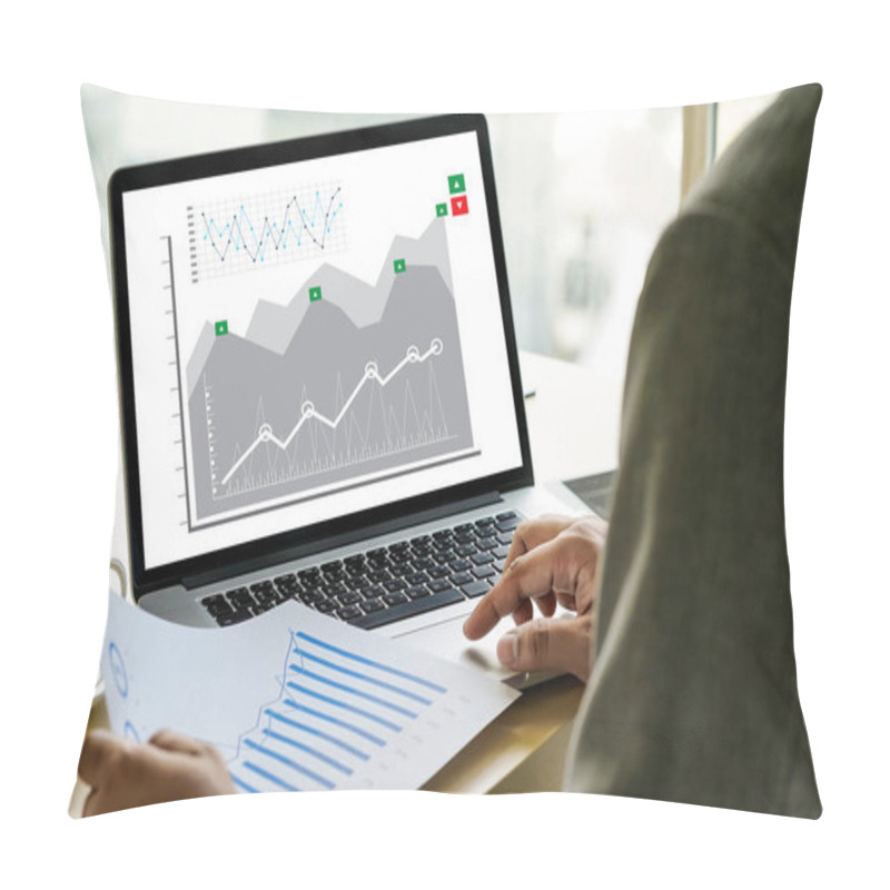 Personality  Business Man Sales Increase Revenue Shares And Customer Marketin Pillow Covers