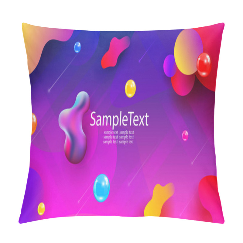 Personality  Blue With Purple Design With Chaotically Painted Geometric Oval Shapes And Colored Circles Pillow Covers