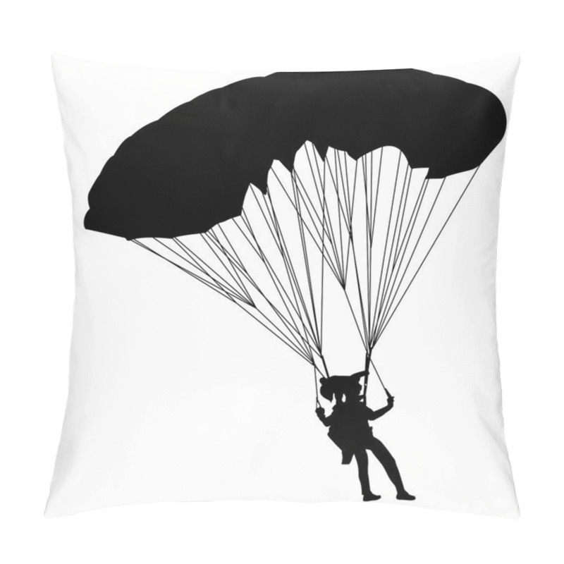 Personality  Jumper, Black And White Silhouettes Vector Illustration Pillow Covers