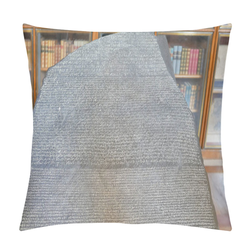 Personality  Close Up Of A Replica Of The Rosetta Stone In London Pillow Covers