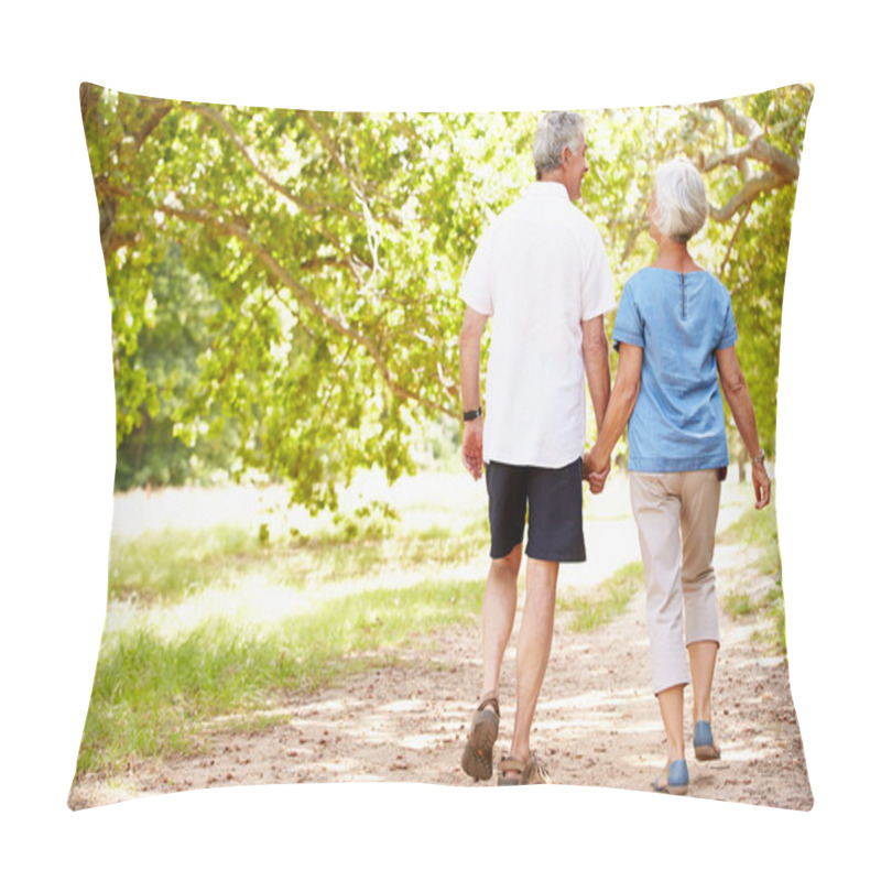 Personality  Senior Couple Walking Together In The Countryside Pillow Covers