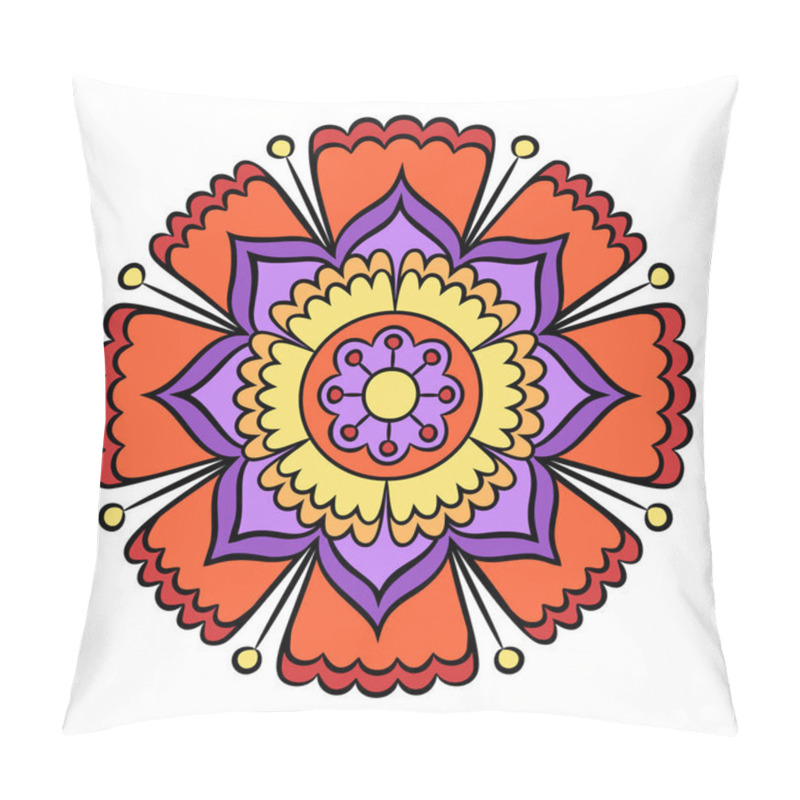 Personality  Doodle Flower. Hand Drawn Graphic Element. Boho And Ethnic Style Mandala. Decorative Art For Birthday Cards, Wedding And Baby Shower Invitations, Scrapbooking Etc. Vector Illustration. Pillow Covers