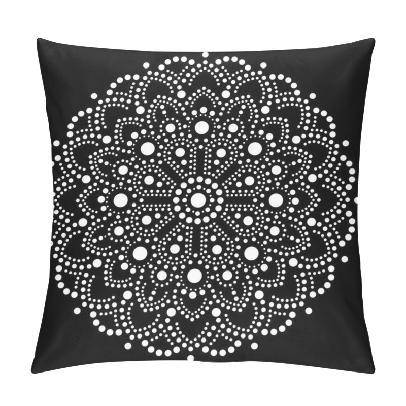 Personality  Aboriginal Dot Painting Mandala, Australian Ethnic Design, Vector Dots Pattern Ethnic Style  Pillow Covers