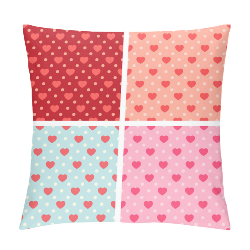 Personality  Set Of Patterns With Hearts And Polka Dots Pillow Covers