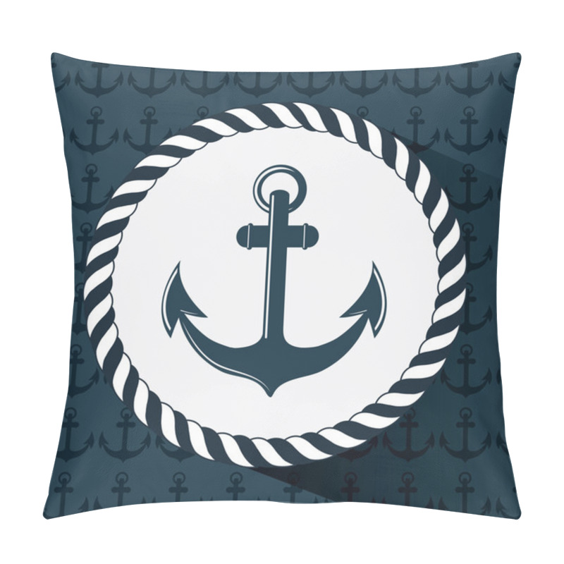 Personality  Flat Illustration About Anchor Design Pillow Covers