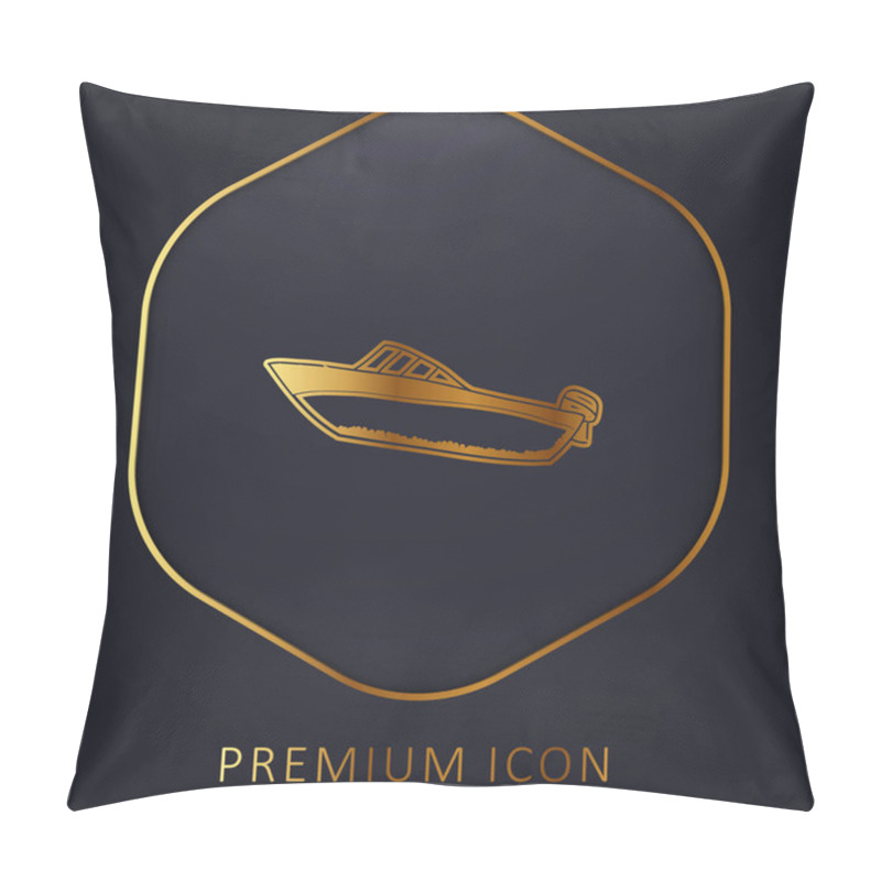 Personality  Boat Golden Line Premium Logo Or Icon Pillow Covers