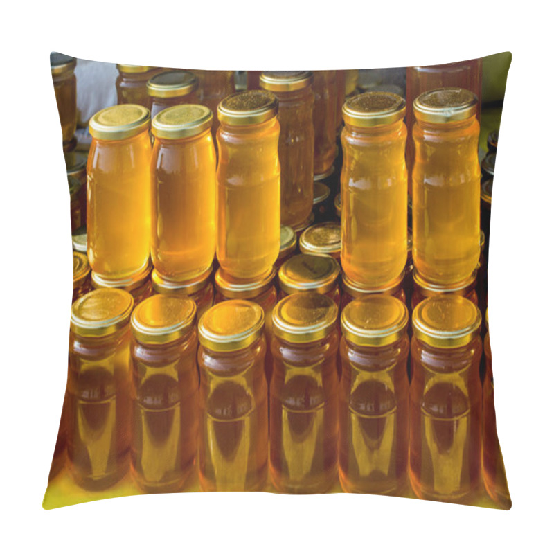 Personality  Glass Jar Of Full Of Fresh Honey With Lid Pillow Covers