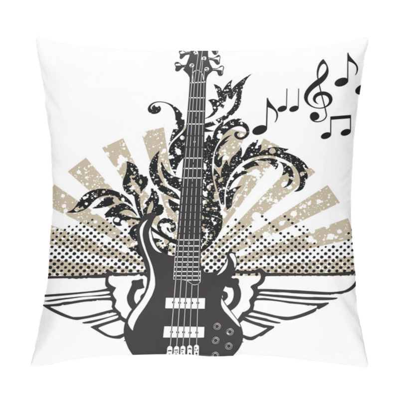 Personality  Electric Guitar Design. Vector Illustration Pillow Covers