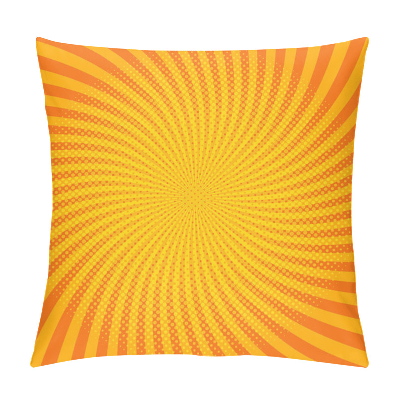 Personality  Radial Lines Starburst, Comic Background Halftone Screen, Used For Making Comic Background, Vector Illustration File. Pillow Covers