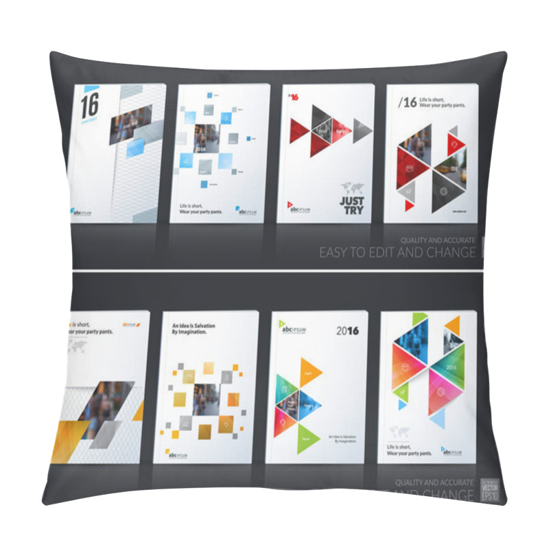 Personality  Abstract Vector Business Template. Brochure Layout, Cover Modern Pillow Covers