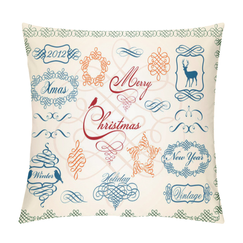 Personality  Christmas Frames And Borders, Vector Pillow Covers