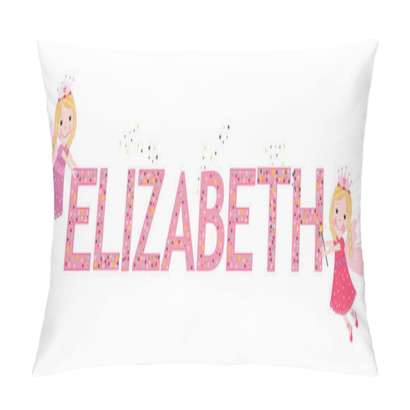 Personality  Elizabeth Female Name Cute Fairy Tale Vector Pillow Covers