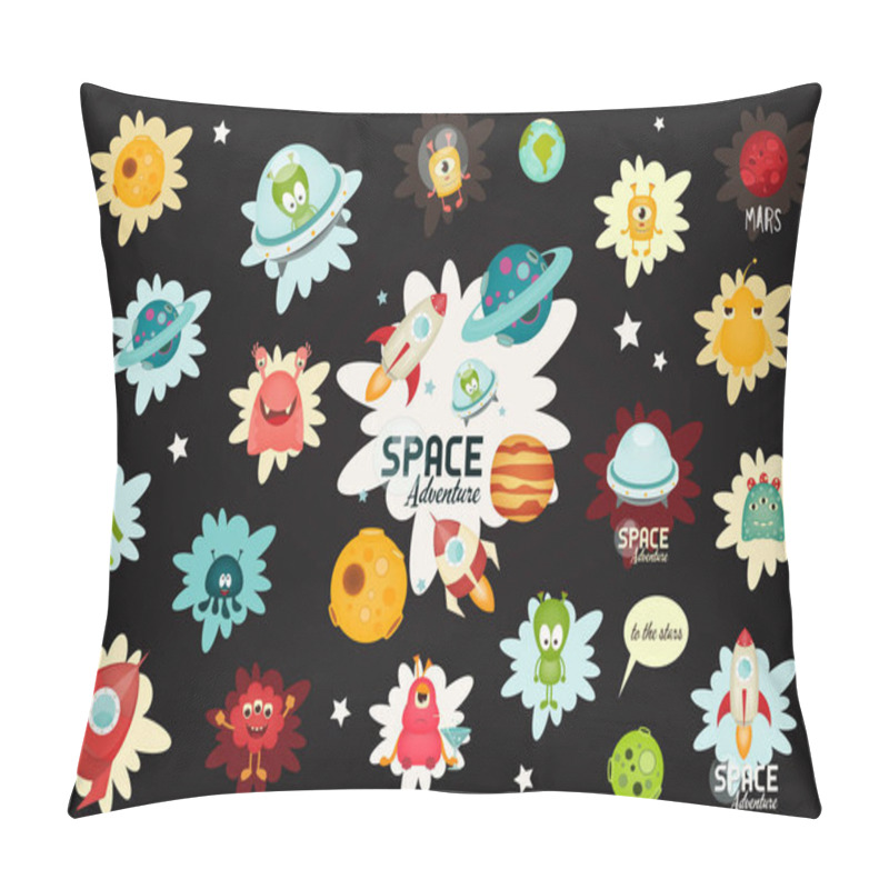 Personality  Space Labels Set Pillow Covers