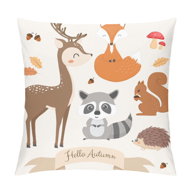 Personality  Set Of Cute Woodland Animals. Pillow Covers