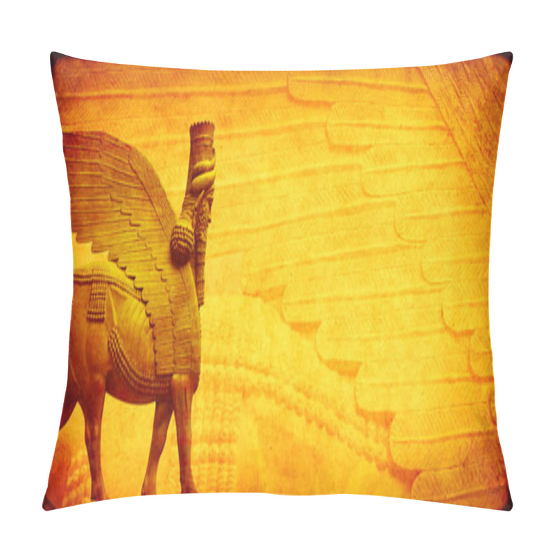 Personality  Grunge Background With Paper Texture And Lamassu Pillow Covers