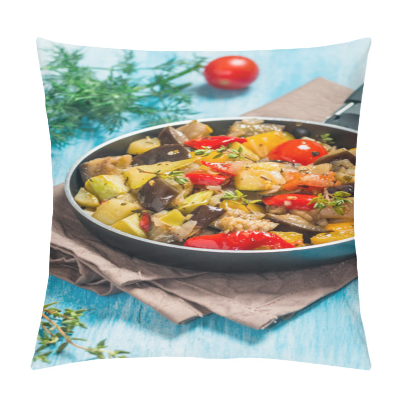 Personality  Vegetable Ratatouille In A Frying Pan Pillow Covers