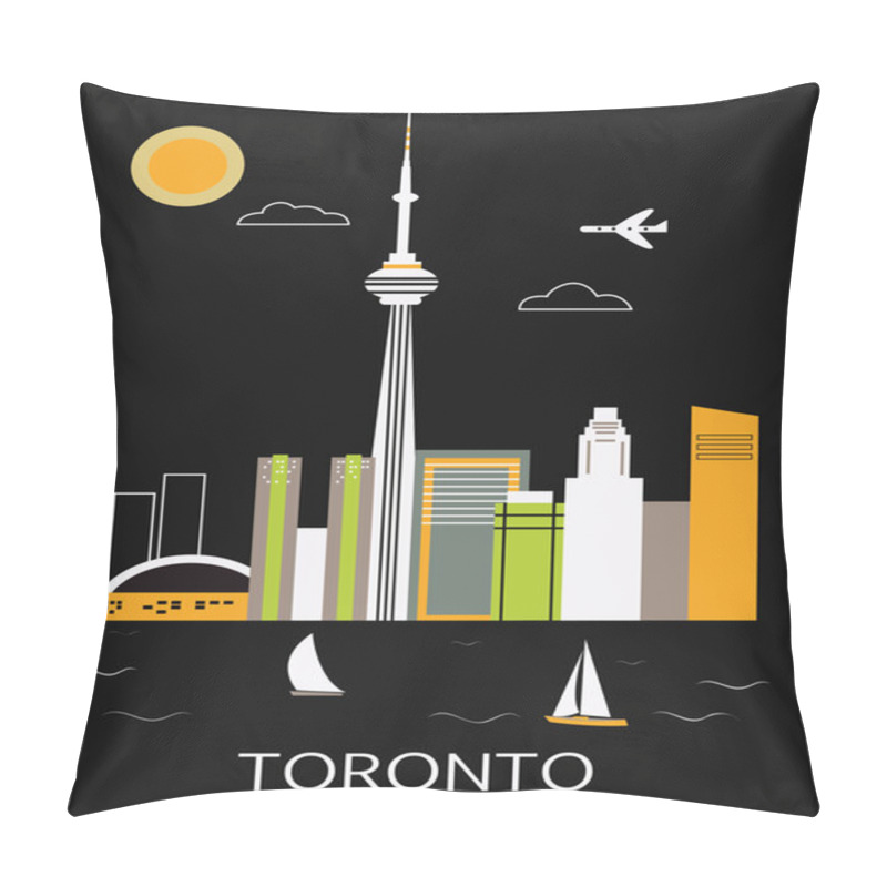 Personality  Toronto City. Vector Pillow Covers