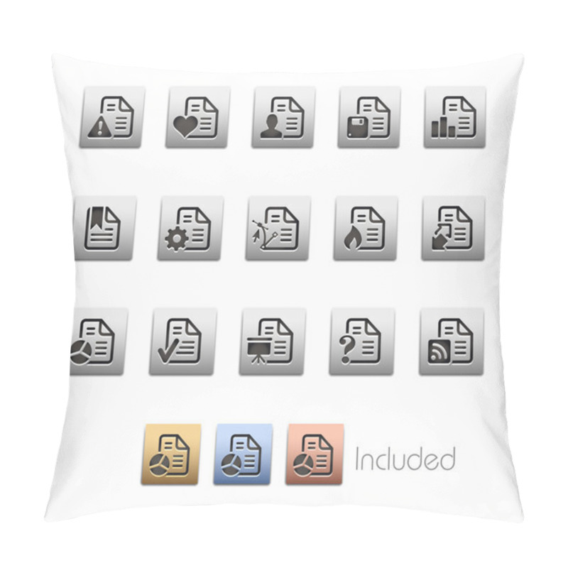 Personality  Documents Icons - 2 Of 2 -- Metalbox Series Pillow Covers